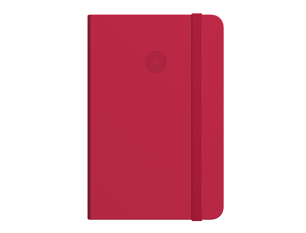 CUADERNO CON GOMILLA ANTARTIK NOTES TAPA DURA A5 HOJAS PUNTOS ROJO 100 HOJAS 80 GR FSC