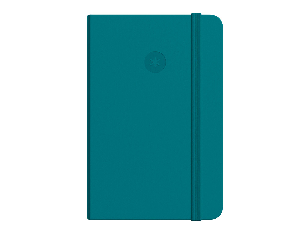 CADERNO COM ELASTICO ANTARTIK CAPA MOLE A5 FOLHAS LISAS VERDE AGUA-MARINHA 80 FOLHAS 80 GR FSC