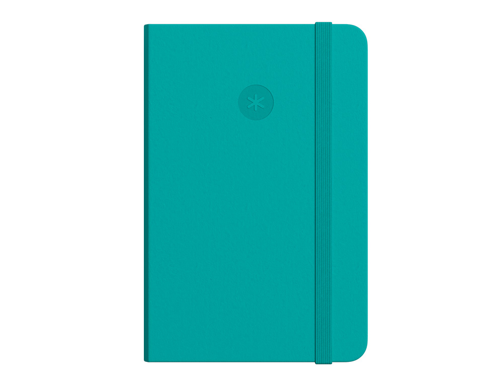 CUADERNO CON GOMILLA ANTARTIK NOTES TAPA BLANDA A5 HOJAS CUADRICULA TURQUESA 80 HOJAS 80 GR FSC
