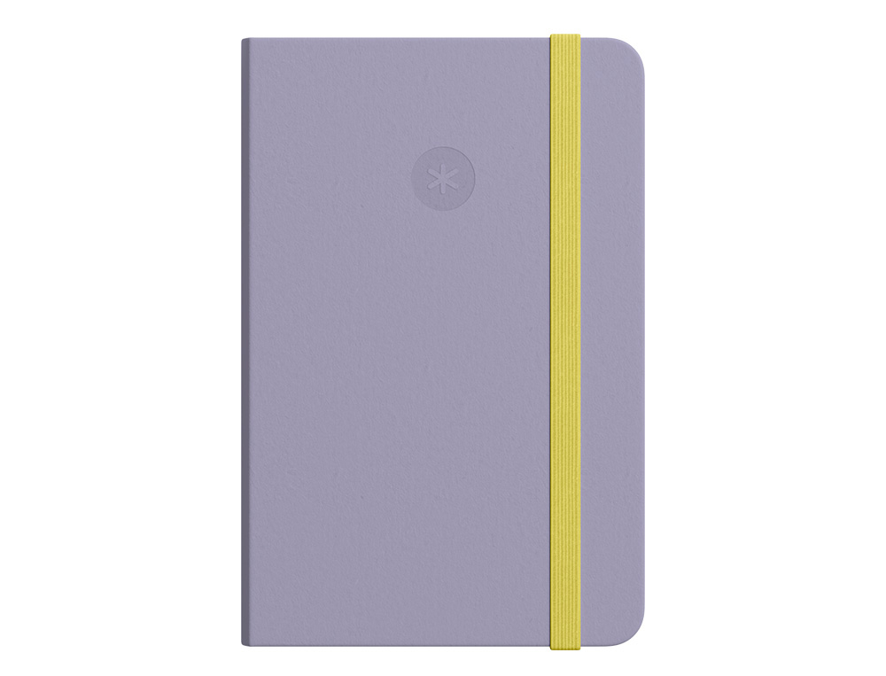 CUADERNO CON GOMILLA ANTARTIK NOTES TAPA BLANDA A5 HOJAS CUADRICULA MORADO Y AMARILLO 80 HOJAS 80 GR FSC