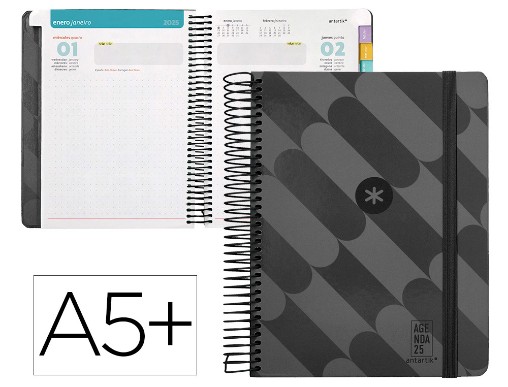 AGENDA ESPIRAL ANTARTIK PATTER N A6+ 2025 SEMANA VISTA 80 G