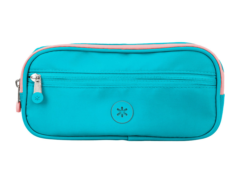 ESTUCHE PORTATODO ANTARTIK FUSION FLEX 3 CREMALLERAS TURQUESA COMPAÑERO MOCHILA 100X60X220 MM0 MM