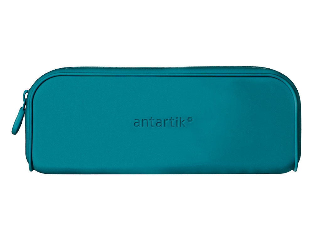 ESTUCHE PORTATODO ANTARTIK PRISMA SILICONA SOFT RECTANGULAR 185X50X75 MM AZUL TURQUESA